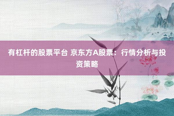 有杠杆的股票平台 京东方A股票：行情分析与投资策略