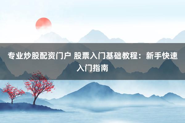 专业炒股配资门户 股票入门基础教程：新手快速入门指南