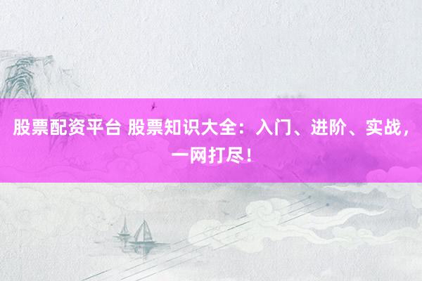 股票配资平台 股票知识大全：入门、进阶、实战，一网打尽！