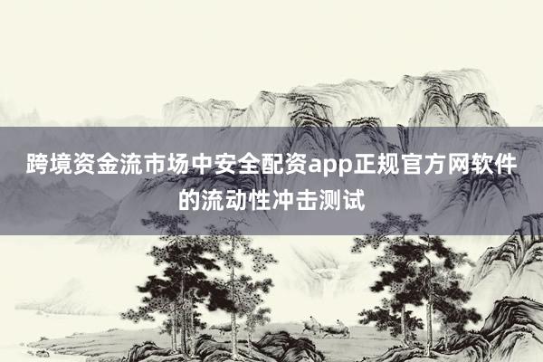 跨境资金流市场中安全配资app正规官方网软件的流动性冲击测试